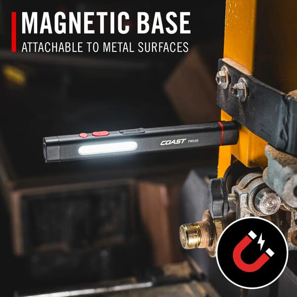 COAST PM50R RECHARGABLE WORKLIGHT - WHITE RED AND LASER LIGHTING - DUST AND WATER RESISTANT (IP54)
