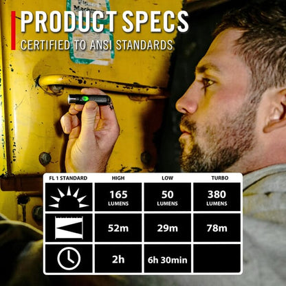 COAST KL20R RECHARGABLE TORCH 380 LUMENS + FX200 KNIFE COMBO PACK