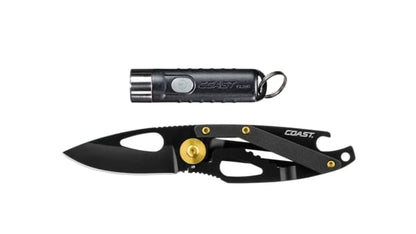 COAST KL20R RECHARGABLE TORCH 380 LUMENS + FX200 KNIFE COMBO PACK