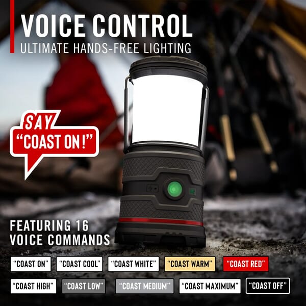 COAST EAL35R RECHARGABLE VOICE CONTROL LANTERN 1000 LUMENS WITH POWERBANK