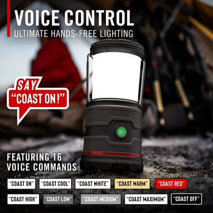 COAST EAL35R RECHARGABLE VOICE CONTROL LANTERN 1000 LUMENS WITH POWERBANK