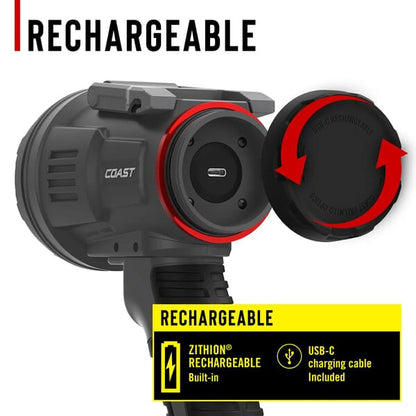 COAST LS20R RECHARGABLE SPOTLIGHT 1/4MILE BEAM 2500 LUMENS WATERPROOF FLOATING