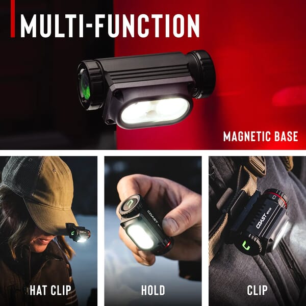 COAST WPH10R WATERPROOF RECHARGABLE HEADLAMP - LIGHTWEIGHT WITH MAGNET, 1000LUMENS