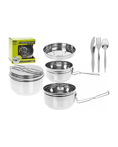 STAINLESS STEEL TIFFIN COOKSET 6 PIECE WITH HANDLE