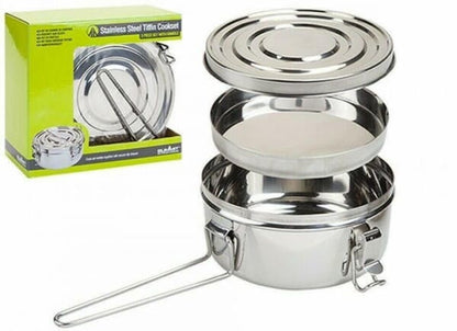 STAINLESS STEEL TIFFIN COOKSET 6 PIECE WITH HANDLE