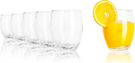 ALPINA DRINKING GLASSES - 350ML - SET OF 6 - DISHWASHER SAFE