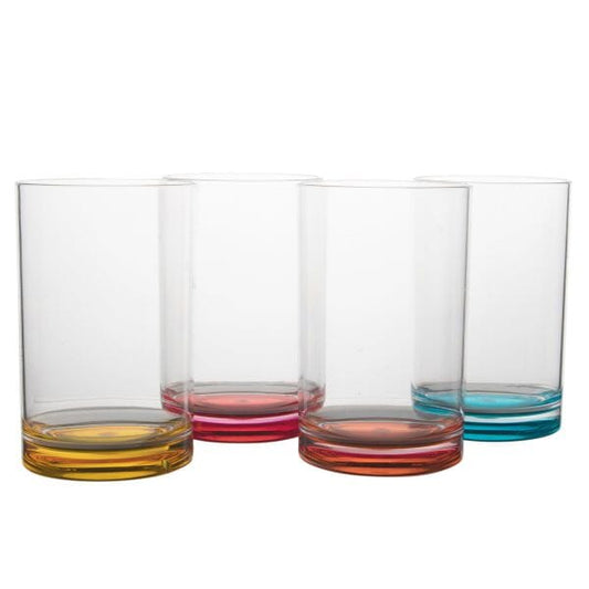 DRINKING GLASSES 4 PACK MULTICOLOURED