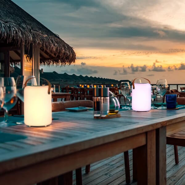 FISCHER & HONSEL ORNO SOLAR LED TABLE LAMP WARM WHITE OR RED/GREEN/BLUE/WHITE 0.5W