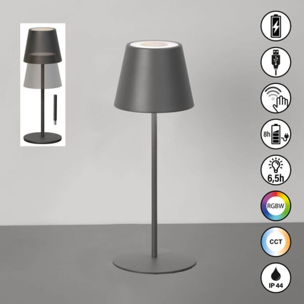 FISCHER & HONSEL RAVENNA LED TABLE LAMP 2W DIMMABLE BATTERY ADJUSTABLE LIGHT