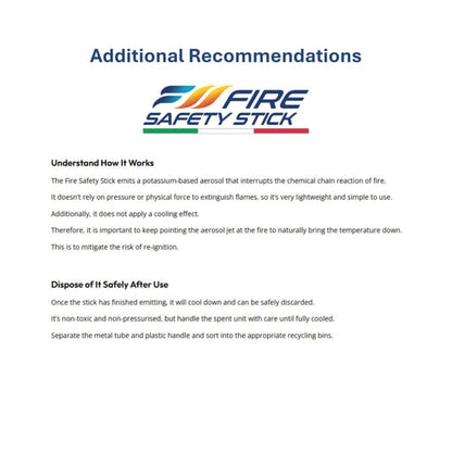 FIRE SAFETY STICK - 15 YEAR SHELF LIFE