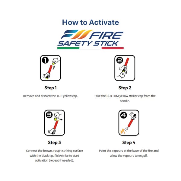 FIRE SAFETY STICK - 15 YEAR SHELF LIFE