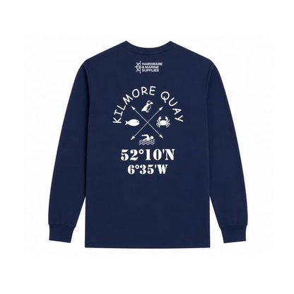 KILMORE QUAY LONG SLEEVE T-SHIRT - UNISEX - ADULT - NAVY BLUE