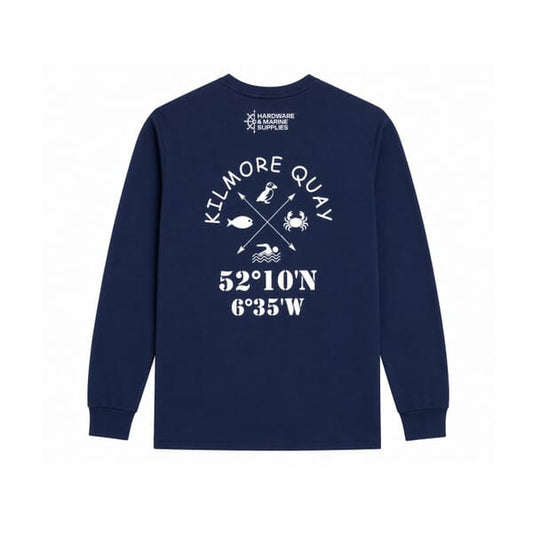 KILMORE QUAY LONG SLEEVE T-SHIRT - UNISEX - ADULT - NAVY BLUE