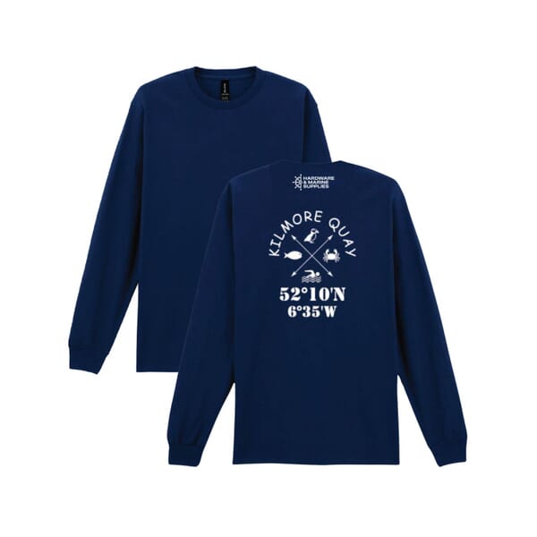 KILMORE QUAY LONG SLEEVE T-SHIRT - UNISEX - ADULT - NAVY BLUE