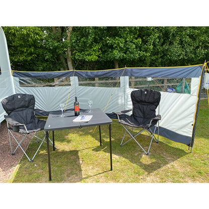 3-PANEL WINDBREAK - STEEL POLES - 500X140CM