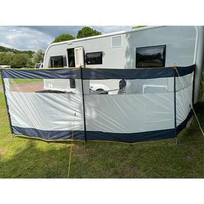 3-PANEL WINDBREAK - STEEL POLES - 500X140CM