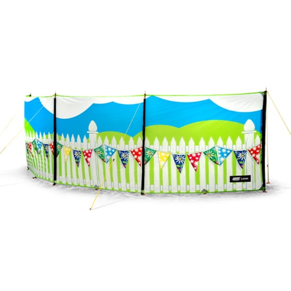 "SUMMER DAYS" 3-PANEL WINDBREAK - STEEL POLES & PEGS - 500X140CM