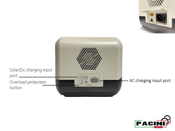 Pacini Portable Power Station Capacity 512Wh, 2 outlets,700W