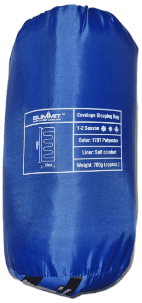 SUMMIT TREKKER ENVELOPE SLEEPING BAG - 1-2 SEASON - ADULT