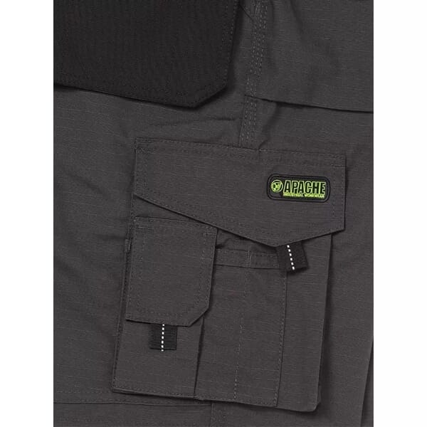 APACHE Lightweight RIP-Stop Polycotton Work Shorts Grey/Black