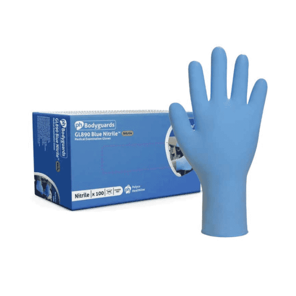 GLOVES NITRILE BLUE BODYGUARDS BOX OF 100