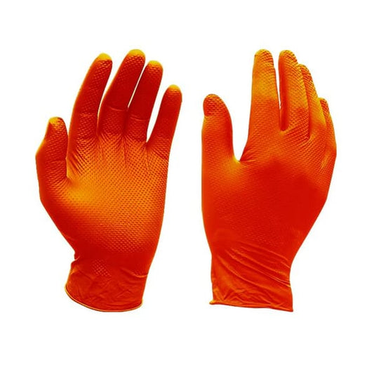JEFFERSON GECKO GRIP PROFESSIONAL NITRILE GLOVES - ORANGE - BOX OF 50