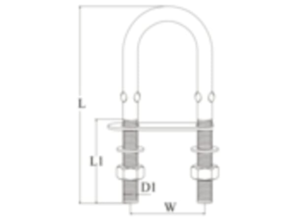 Stainless Steel U Bolt with Single Plate A2 (8034)