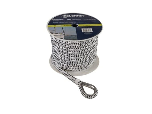 Polester Braided Lead Anchorline with stainless steel thimble