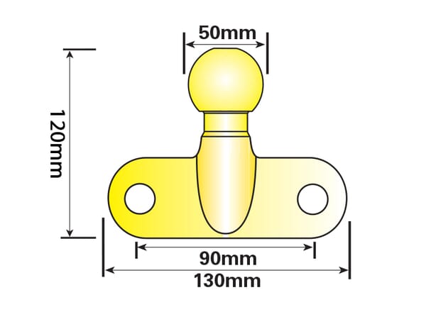 EU Approved Gold Towball 50MM D17 KN S210KG