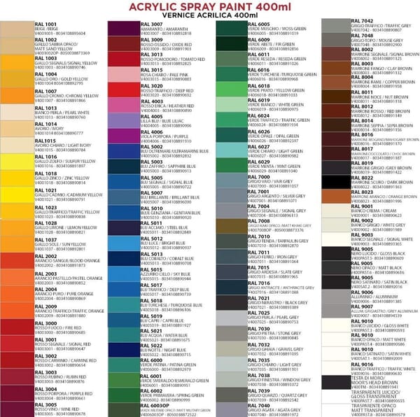 400ml Spray Paint Various Colours