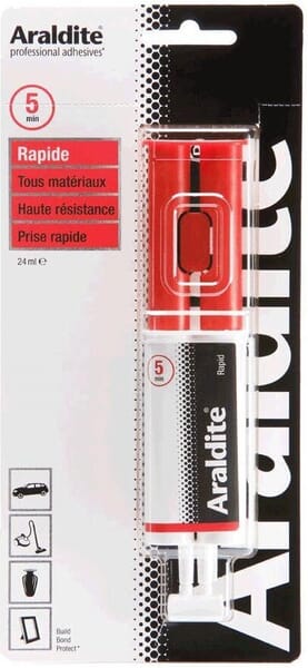 Araldite Rapid Syringe 24Ml Red Evostik