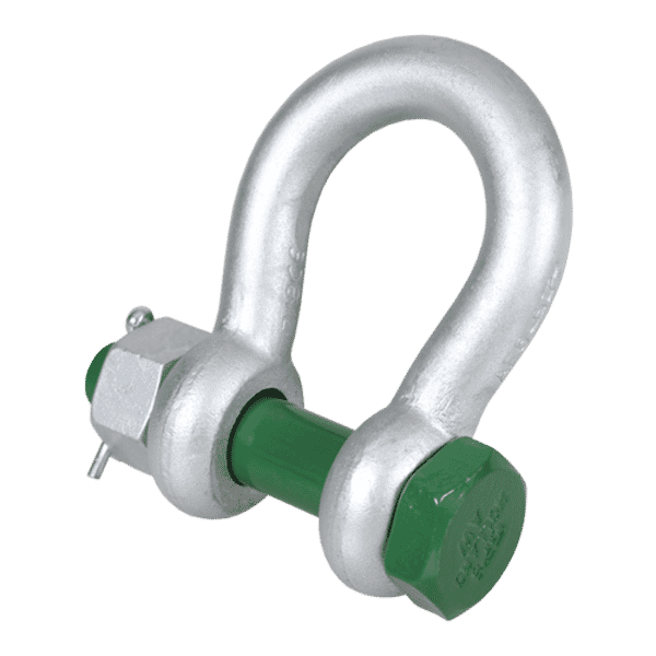 Shackle Safety Pin and Nut Bow GP Tested Green Pin G-4163