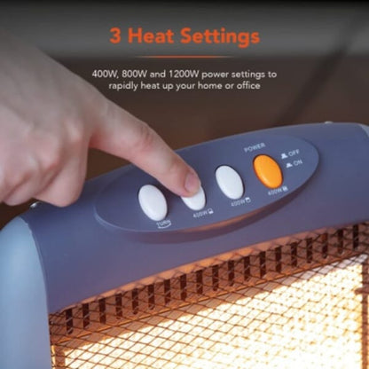 StayWarm 1200w 3 Bar Compact Halogen Heater